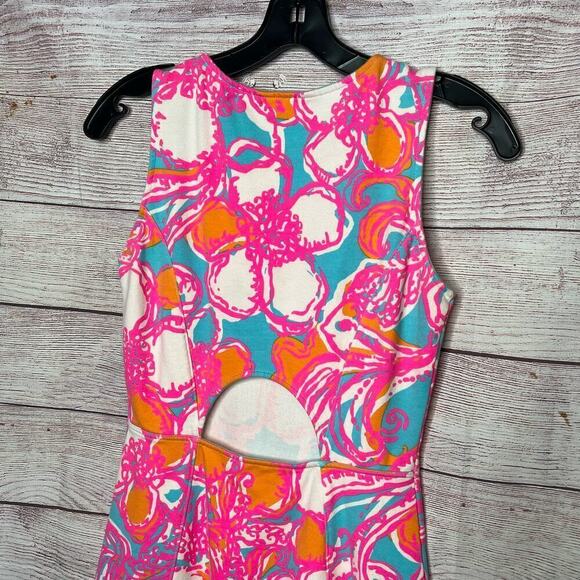 Lilly Pulitzer Feeling Tanked Groovy Floral Shift Terry Cloth Dress Size XS - Picture 11 of 12